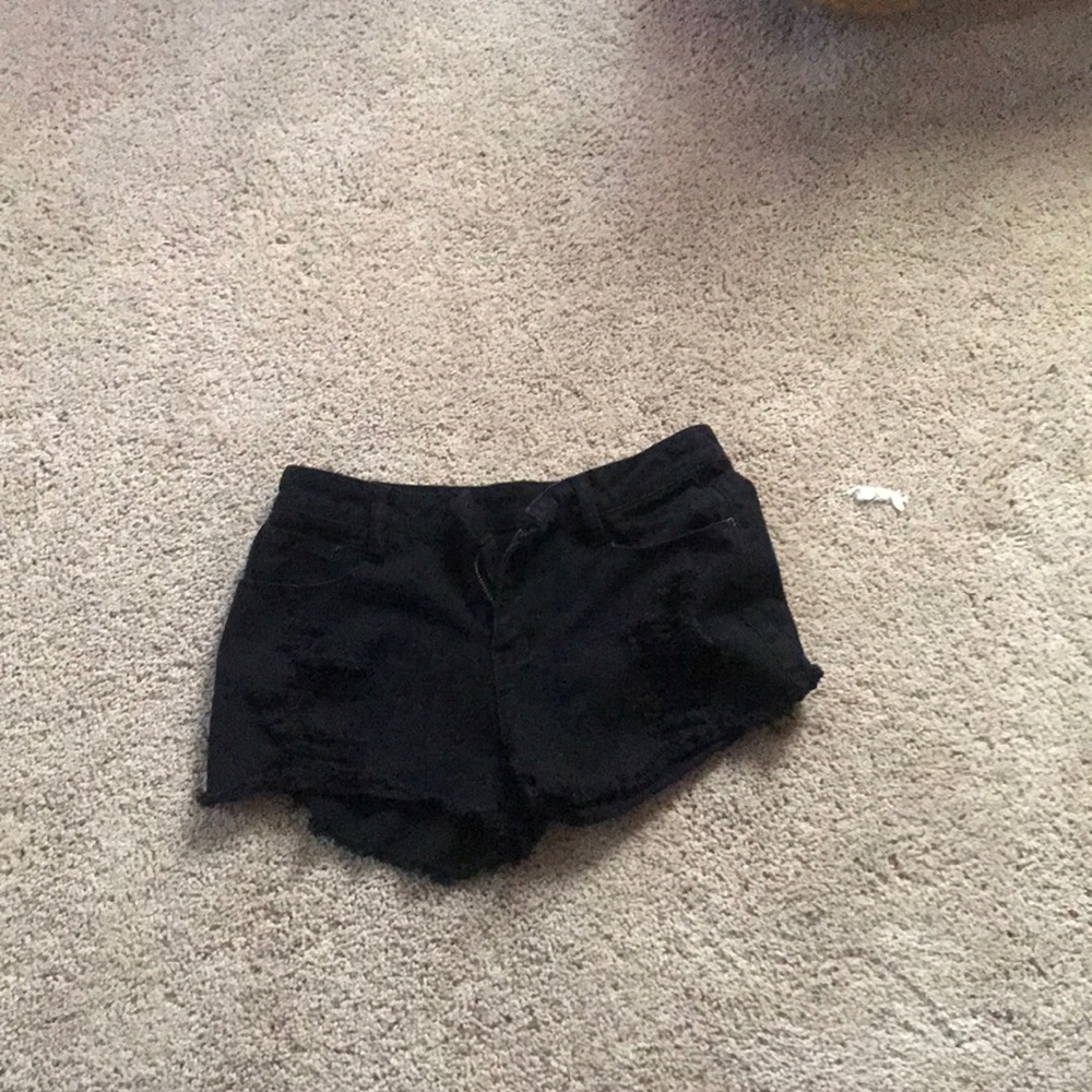 Black jean shorts